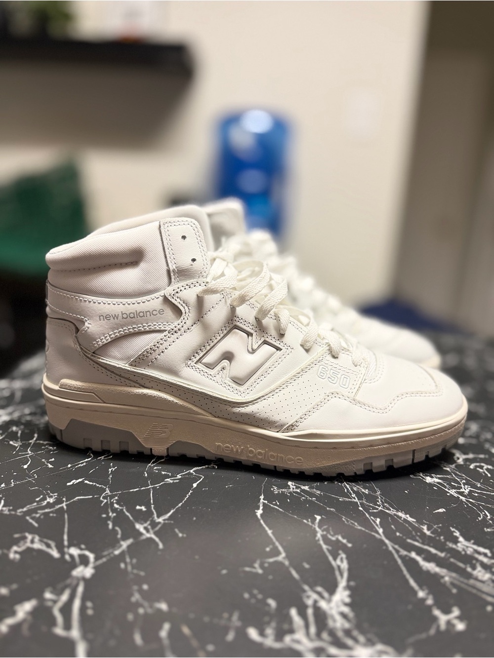 New Balance White High-Top Sneakers